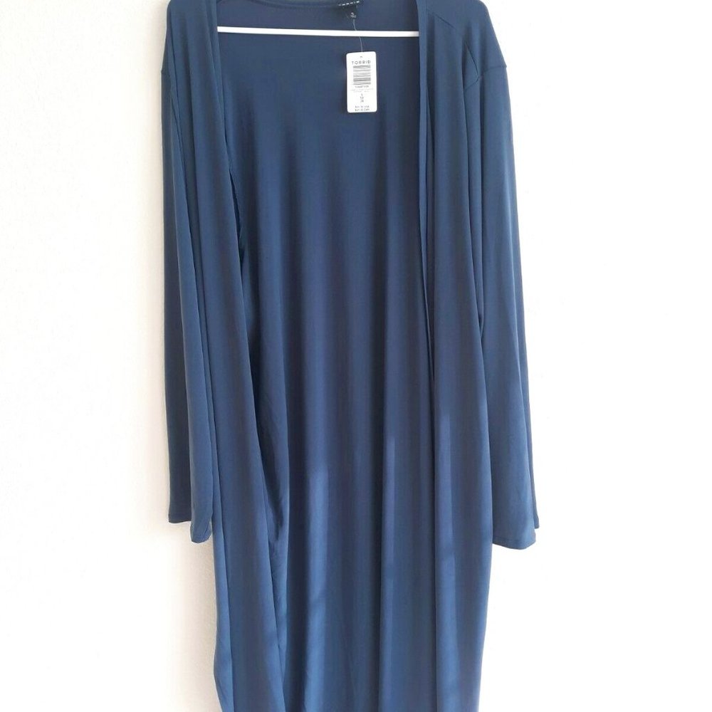 Torrid 5X Navy Duster Style Cardigan